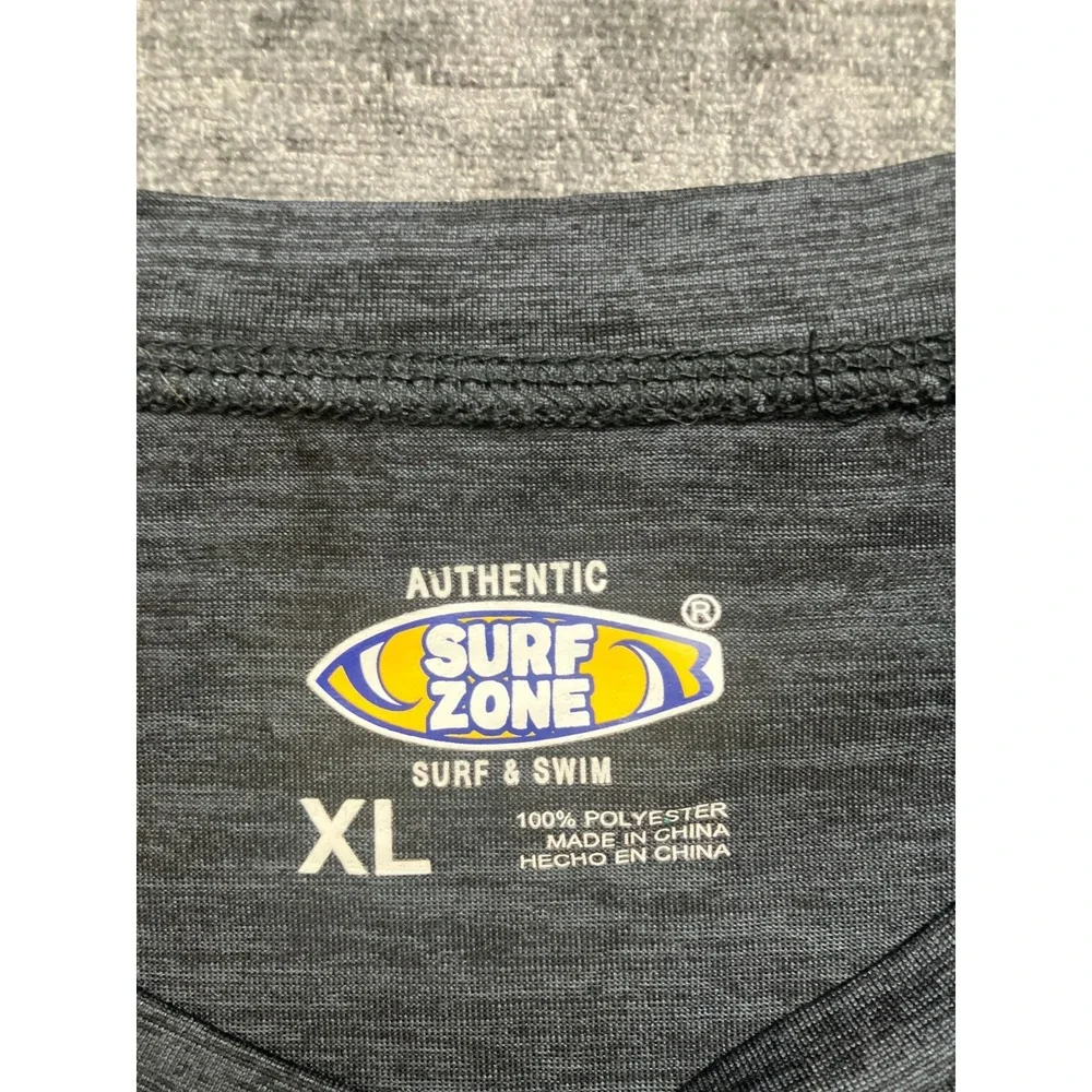 Surf Zone Authentic Swim Shirt Mens XL Gray White Contrast Stitching Performance